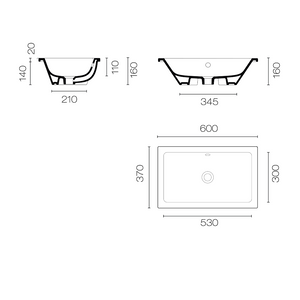 Kube X 60 Inset/Undermount Basin | Matte White